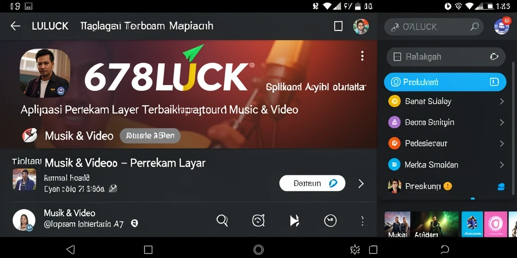 Antarmuka aplikasi 678LUCK saat merekam layar dengan fitur lengkap.