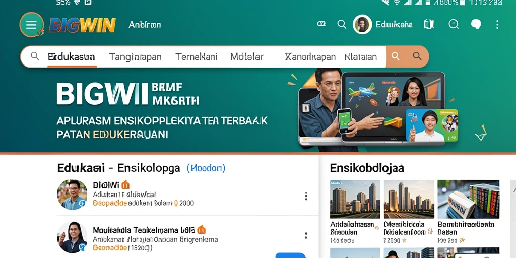 Antarmuka utama aplikasi BIGWIN yang menarik dan informatif.
