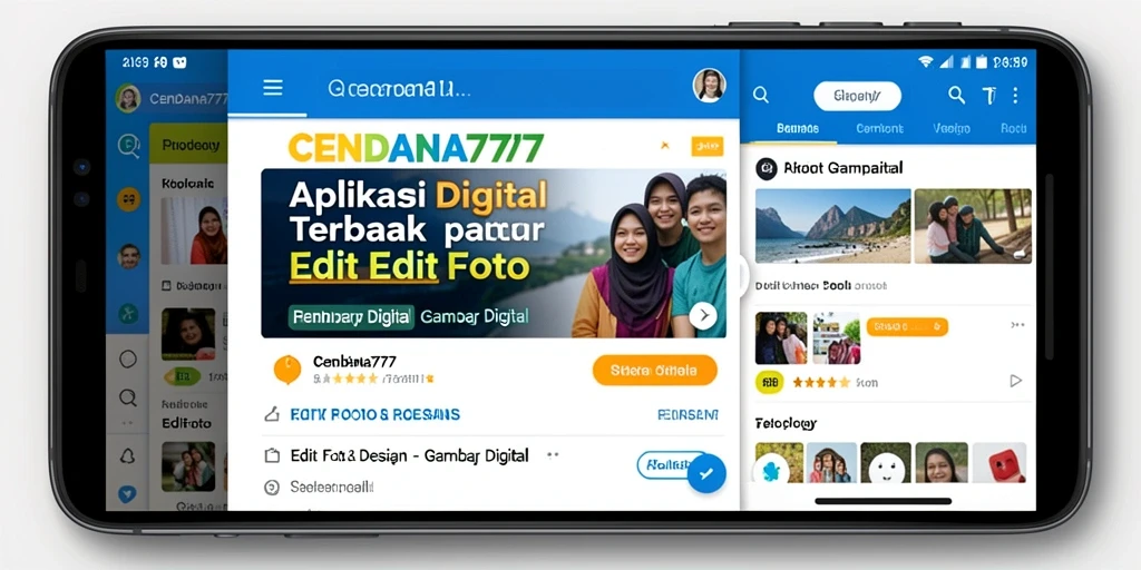 Tampilan antarmuka CENDANA777 dengan fitur pengeditan foto yang menarik.
