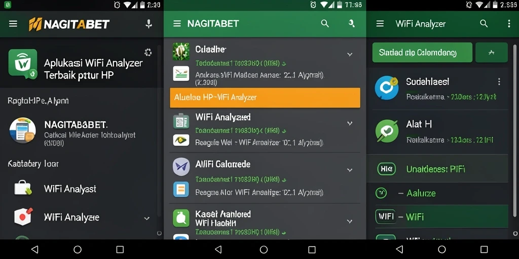 Antarmuka NAGITABET yang menampilkan analisis jaringan WiFi.