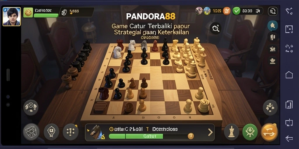 Antarmuka PANDORA88 yang menarik dengan papan catur yang interaktif.
