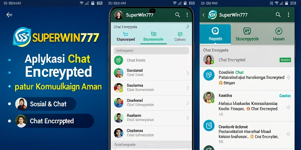 Antarmuka SUPERWIN777 menunjukkan fitur Chat Encrypted yang aman.